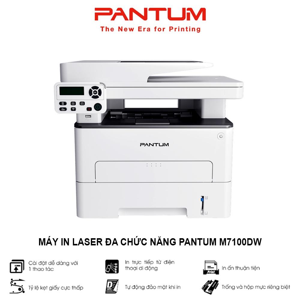 Máy in Laser đa chức năng PANTUM M7100DW, in Wifi, đen trắng, tốc độ cao, scan, photocopy, tự động đảo mặt, khổ giấy A4 (Hàng chính hãng)