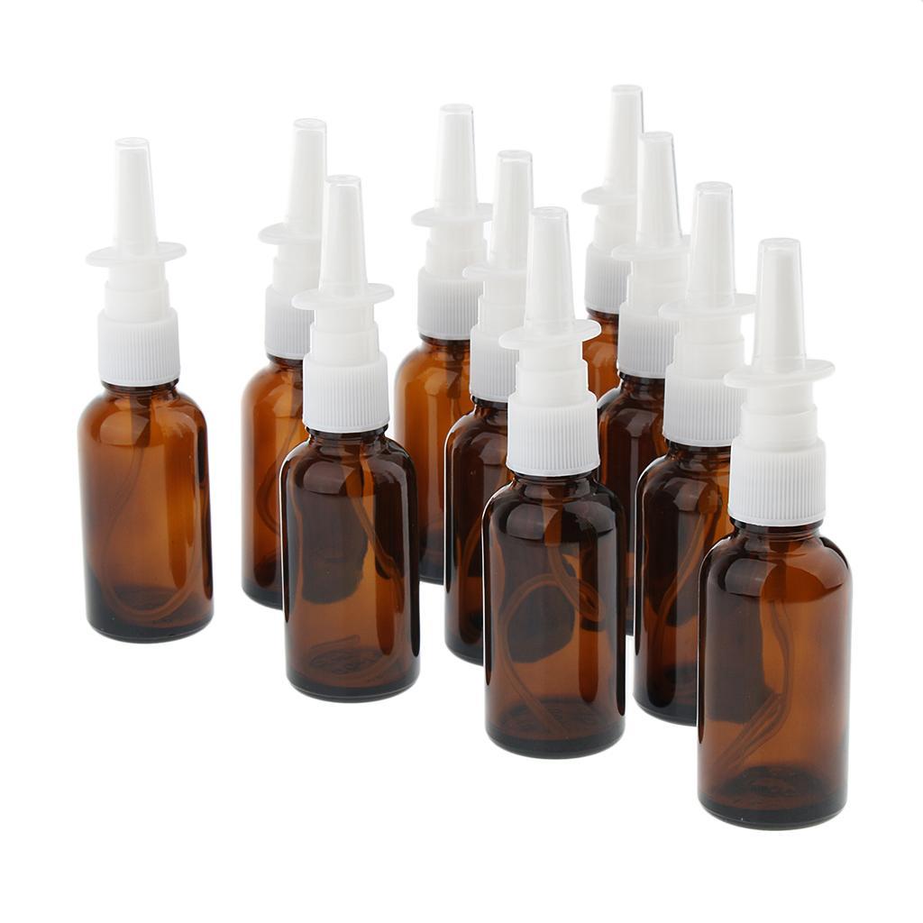 20 Pieces 30ml Empty Nasal Sprayer Glass Bottles, Refillable Nose Moisturizing Washing Spray Bottles for Women Men Kids