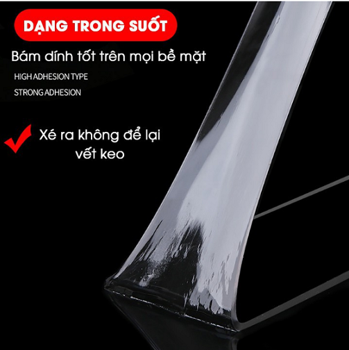 Cuộn băng keo 3m ,2m,1m trong suốt silicon Nano siêu dính, Keo dán vật dụng 2 mặt chống thấm nước siêu tiện dụng- GD337-KeoNano