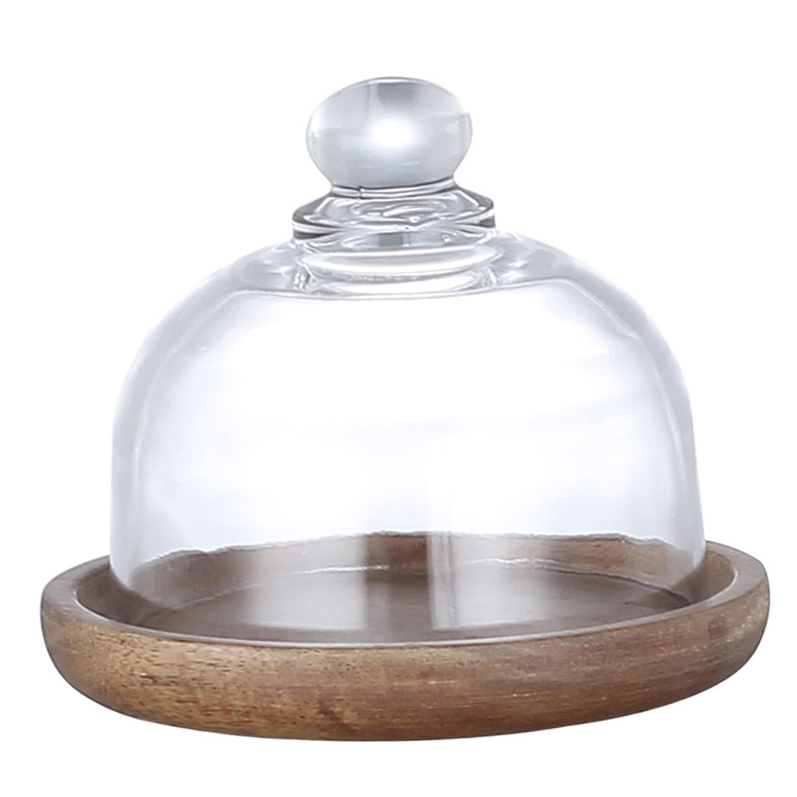 Nordic Glass Cover Serving Tray Cloche Dome Storage Cake Stand Bread Plate M