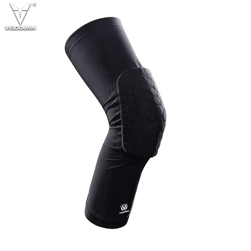 Veidoorn 2pcs Compression Basketball Knee Sleeve Support Protector Elastic Kneepad Honeycomb for Sports Volleyball
