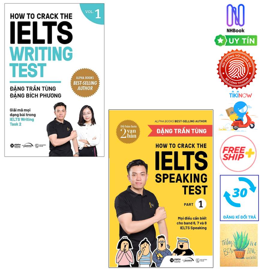 Combo Sách IELTS Đặng Trần Tùng: How To Crack The IELTS Writing Test - Vol 1 + How To Crack The IELTS Speaking Test - Part 1