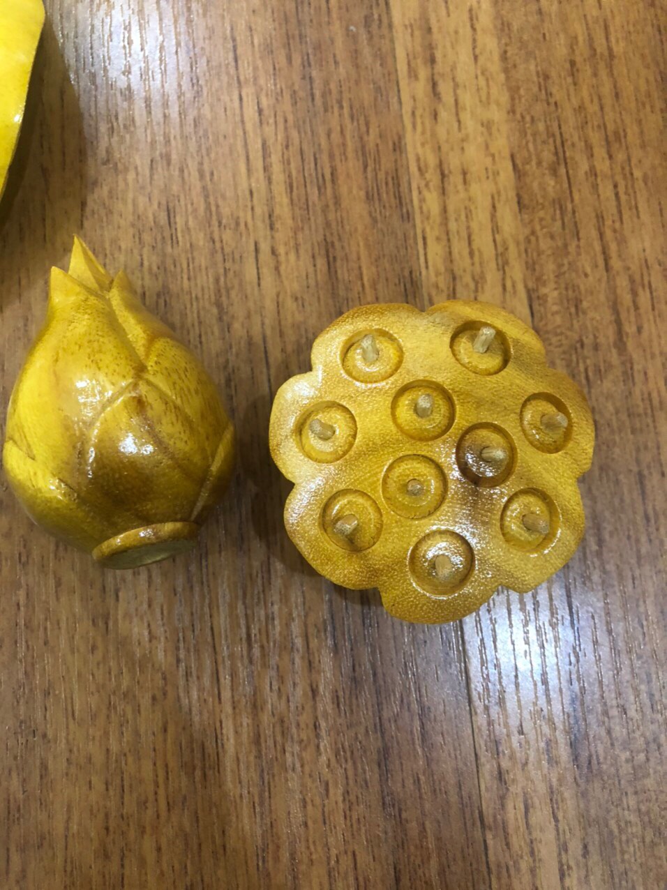 Hoa sen gỗ mít bình trơn 2 bình