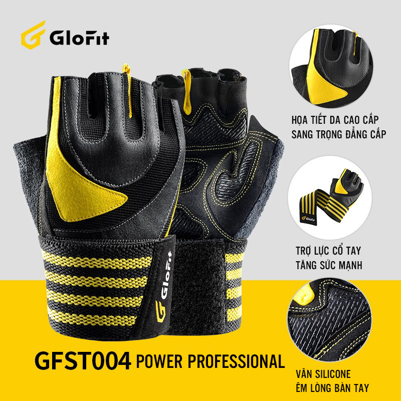 Găng Tay Tập Gym Glofit GFST004. Găng Tay Tập Gym Cao Cấp Cho Nam Nữ (Hàng Chính Hãng)