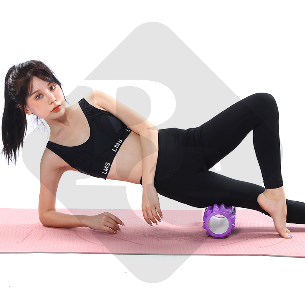 Combo Thảm Tập Yoga 6mm,Con Lăn Massage Ống Lăn Dãn Cơ Foam Roller BLUE- Bóng tập yoga size 65cm Tập Gym, Yoga, Thể Hình