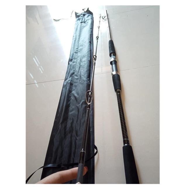 Cần câu lure 2 khúc rỗng dài 2m4 có cả ngang có đứng cần cực khoẻ y hình