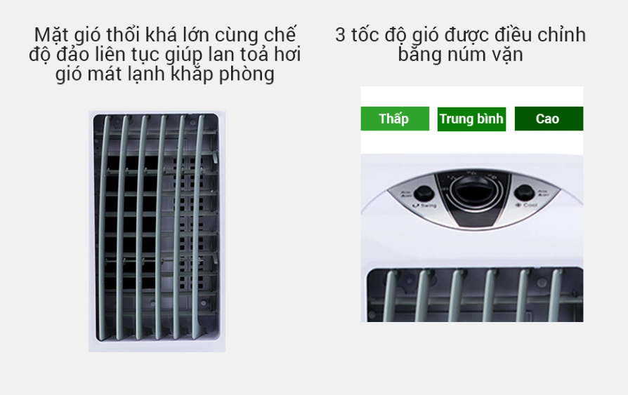 Quạt Điều Hòa, Làm Mát Không Khí IRUKA I-85 3 Chế Độ Gió, 4 Chế Độ Đảo Chiều Công Suất 95W - Hàng Chính Hãng