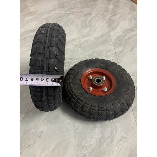 Bánh đỏ béo cao su đặc đường kính 25cm chuyên lắp xe đẩy, xe rùa