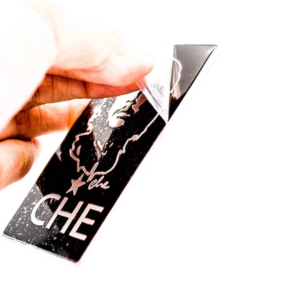 Sticker hình dán metal Che Guevara chữ nhật đen