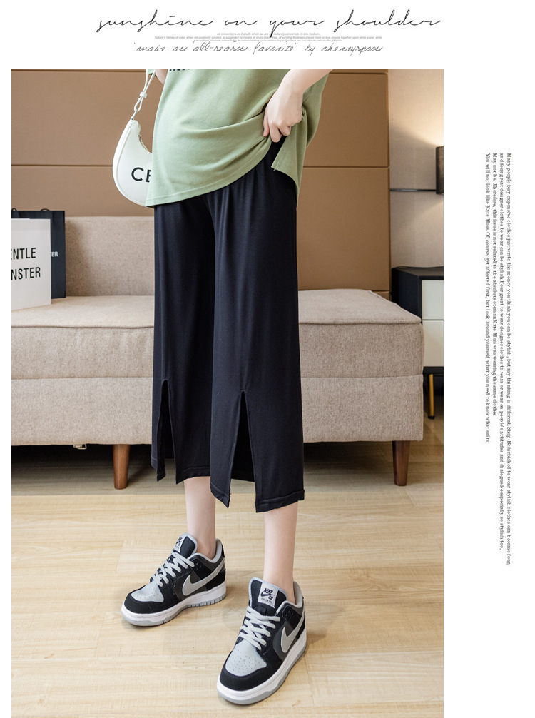 Quần bầu xuông thun cotton dáng lỡ xẻ cá tính QBS1414