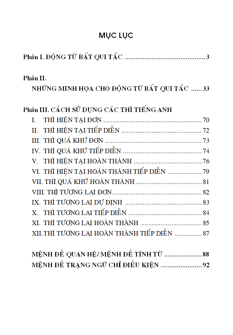 360 Động Từ Bất Quy Tắc - Cách Dùng Thì Và Cấu Trúc Câu Trong Tiếng Anh_KV