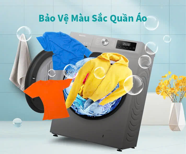 Máy giặt sấy 2IN1 Hisense Inverter 10.5kg WDQA1043BT sạch khuẩn 99.9%, bảo hành 3 năm - HÀNG CHÍNH HÃNG