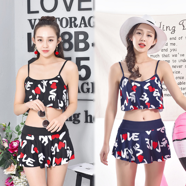 Bikini Hai Mảnh Đồ Bơi Họa Tiết LOVE Dễ Thương ATO56 MayHomes Women Two-Piece Swimwear