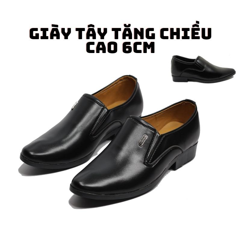 Giày Tây Tăng Chiều Cao Bí Mật 6cm Da Mêm Đế Khâu Chắc Chắn size 38 đến 43(đặt hàng tăng thêm 1size)