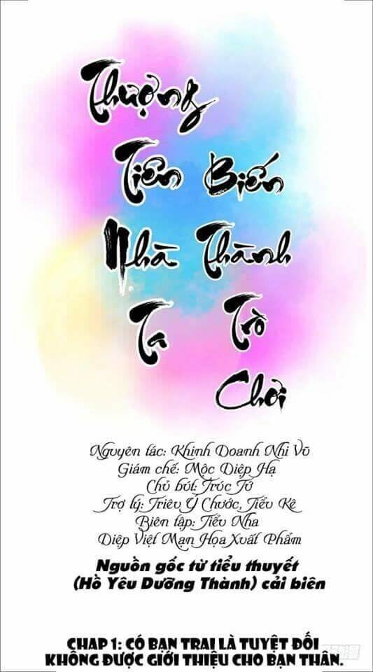 thượng tiên nhà ta biến thành trò chơi chapter 1 2