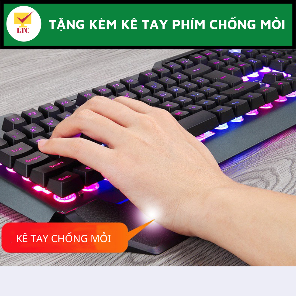 Bàn phím giả cơ cao cấp K618 PRO 2022  trang bị đèn led rgb cực đẹp với 10 chế độ led, thích hợp với máy tính, laptop,pc-Hàng Chính Hãng