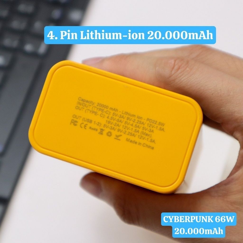 Pin Sạc Dự Phòng HXSJ QT157 66W 20.000mAh (Đo Công Suất Dòng Sạc, Trong Suốt, LED Hiển Thị) - Hàng Chính Hãng