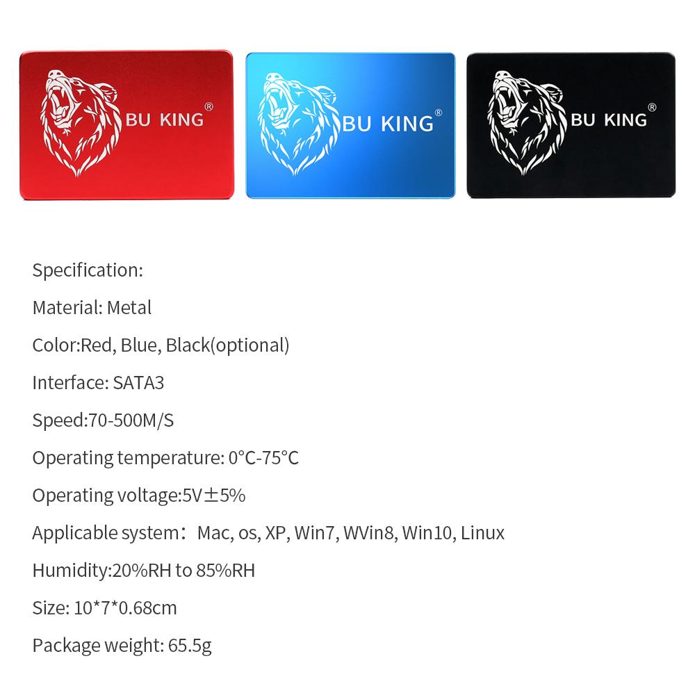 Ổ đĩa cứng BU KING SSD 2,5 inch độ tương thích tốc độ truyền & độ tin cậy vững chắc bộ nhớ chất lượng cao