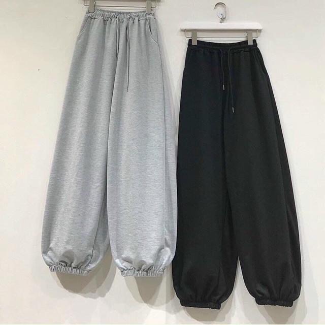 Quần nỉ jogger dáng thụng màu trơn form rộng Unisex