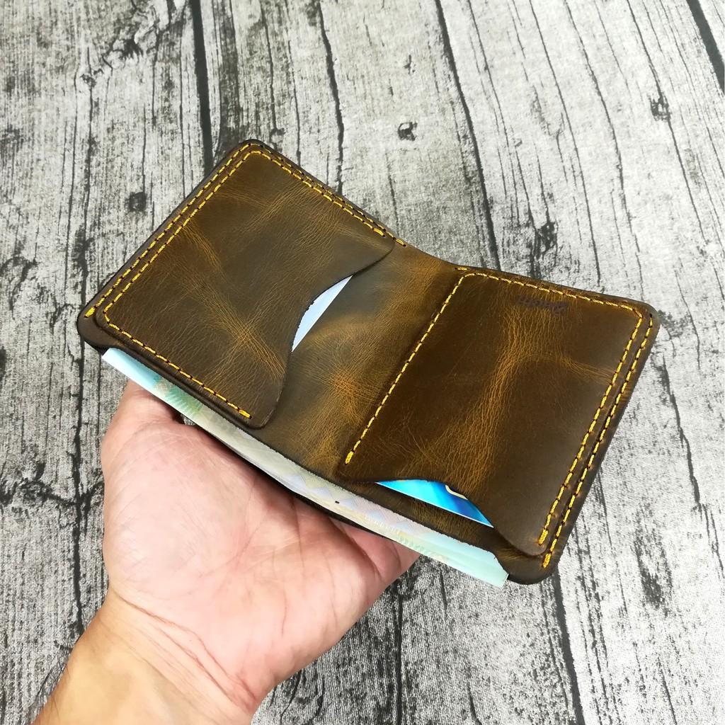 Bóp ví nam, ví nam da bò mẫu đứng mini handmade - VN21934