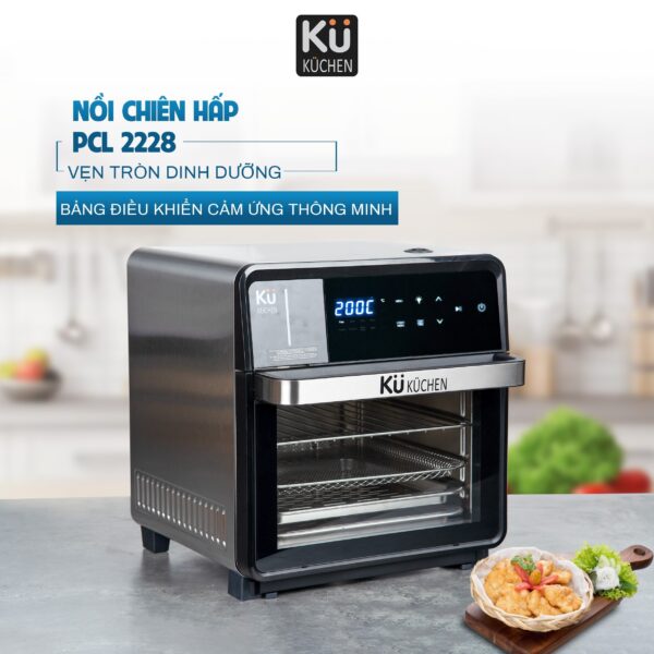 Combo Máy ép chậm KUCHEN KU 1206 + Nồi chiên không dầu kết hợp hấp Kuchen PCL 2228 - Hàng chính hãng