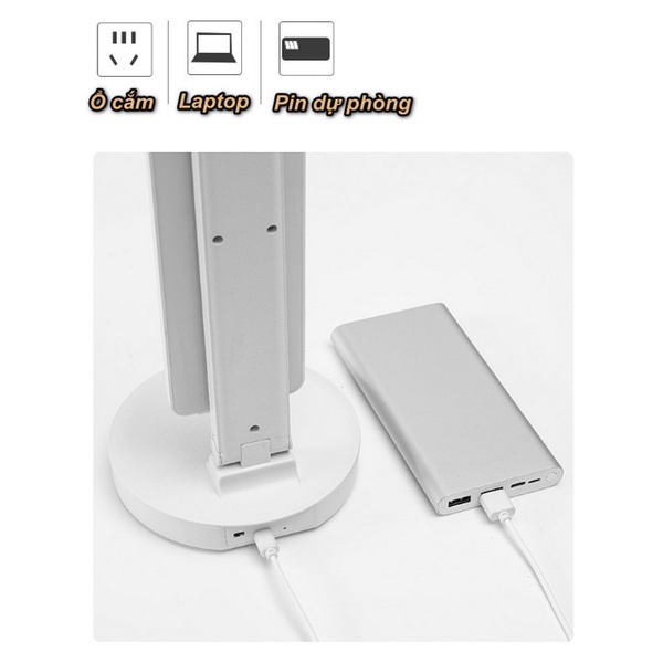 Đèn Để Bàn Học Tập Làm Việc Bảo Vệ Mắt 3 Cấp Độ Sáng WhitePowell