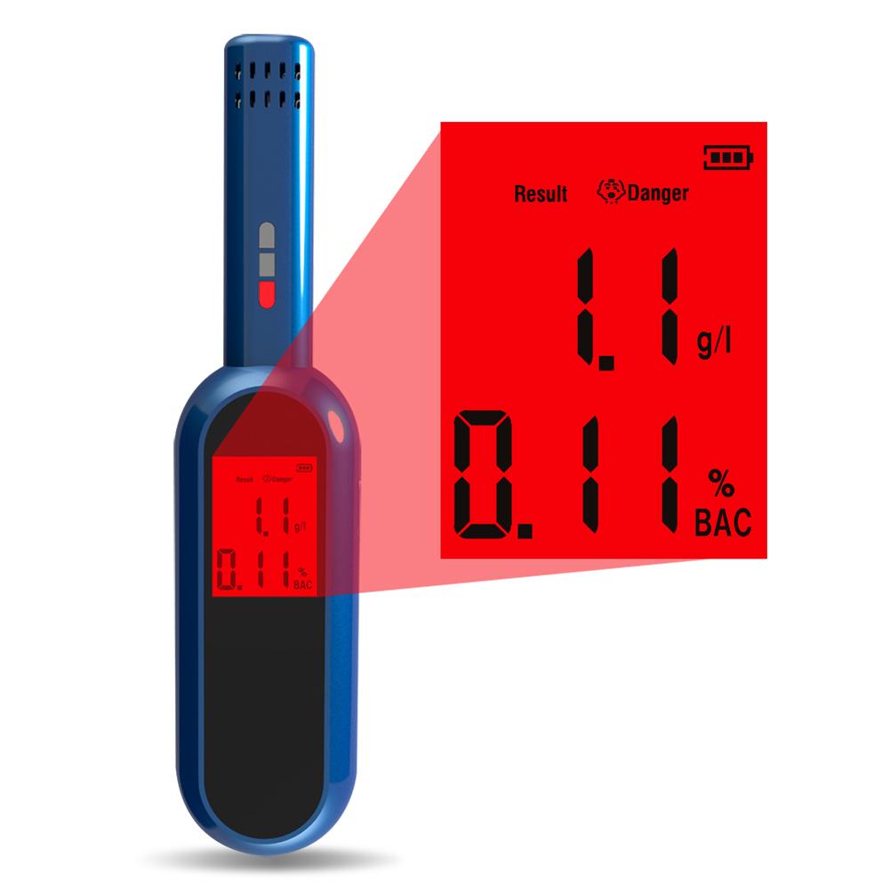 Máy phát hiện cồn di động 0,0% -0,19% BAC Máy đo nồng độ cồn phản ứng nhanh với màn hình hiển thị LCD Personals Home Party Home Party Alcohols Breath Tester
