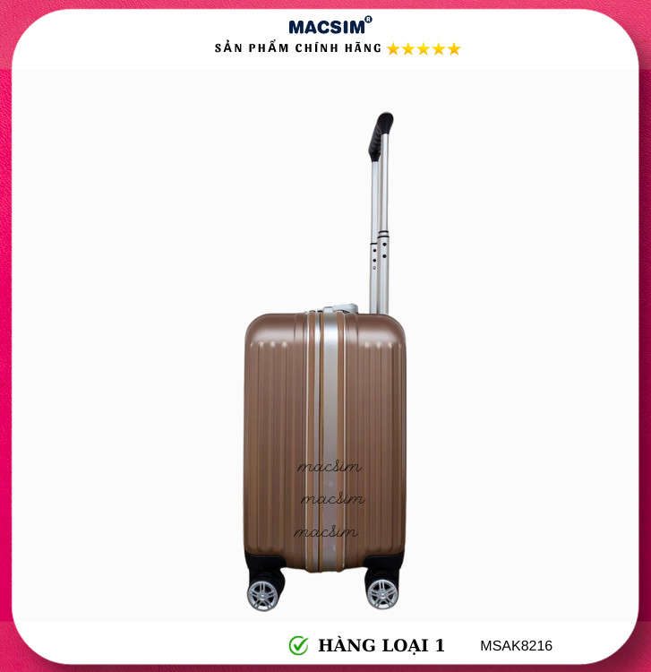 Vali cao cấp Macsim Aksen hàng loại 1 MSAK8216 cỡ 17 inch màu gold