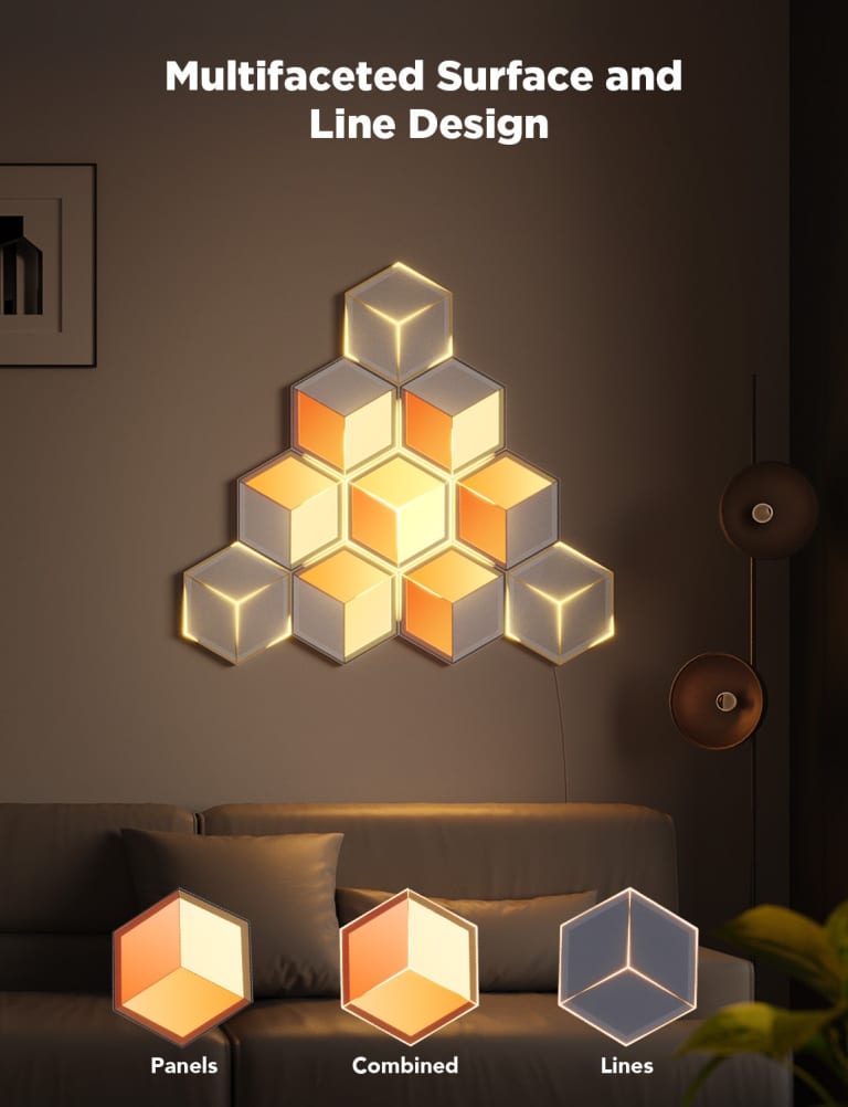 Đèn LED lục giác lắp ghép Govee Glide Hexagon Light Panels Ultra H606A | Ánh sáng đa diện siêu việt