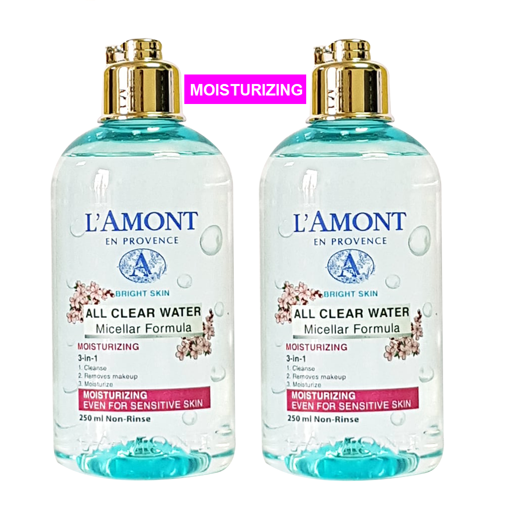 Combo 2 Nước Tẩy Trang Dưỡng Ẩm Sáng Da All Clean Water Micellar Fomula Moisturizing Lamont En Provence (250m x 2 Chail)