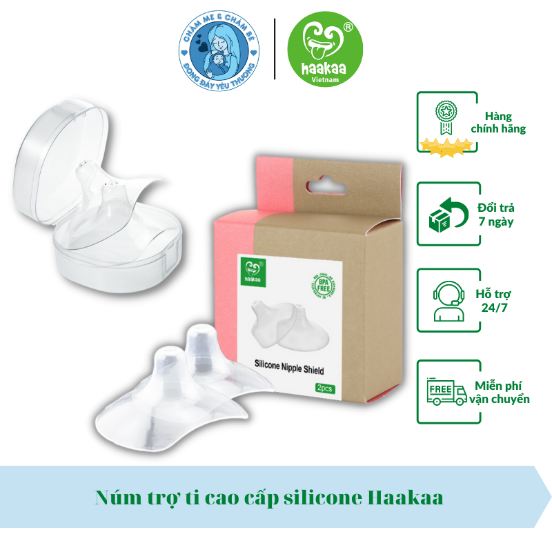 Núm trợ ti Silicone Haakaa  - Hộp 2 miếng