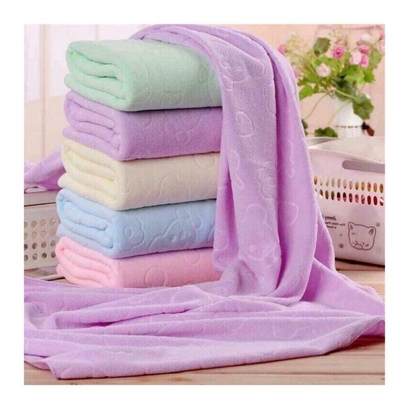 Khăn Tắm Xuất Nhật Họa Tiết Gấu In Chìm Khổ Lớn 1m4 x 70cm KHANTAM1