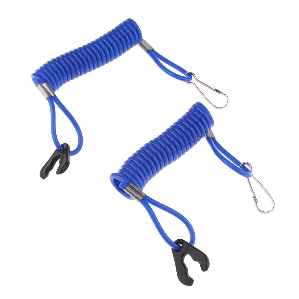 2x Outboard Engine Cutout Stop Switch Lanyard Tether for Yamaha