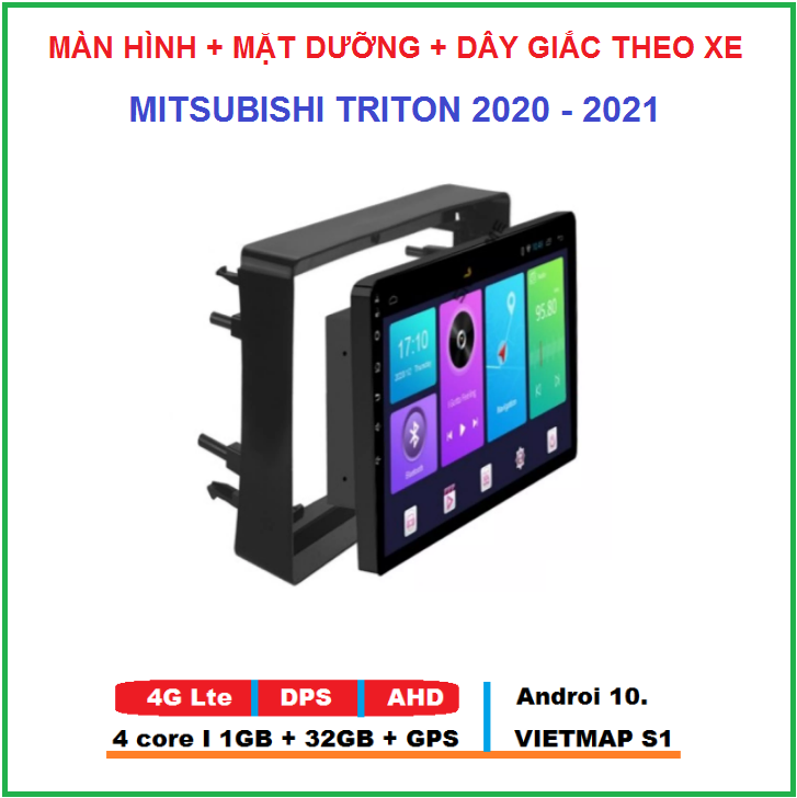 COMBO Màn hình  Androi 9inch lắp sim 4G ram1G-rom32G có tiếng Việt + mặt dưỡng và dây giắc theo xe TRI.TON đời 2020-2021,tích hợp GPS chỉ đường,camera lùi,YOUTOBE,ra lệnh giọng nói. Màn hình dvd ô tô, màn hình android cho ô tô, Màn hình gắn taplo