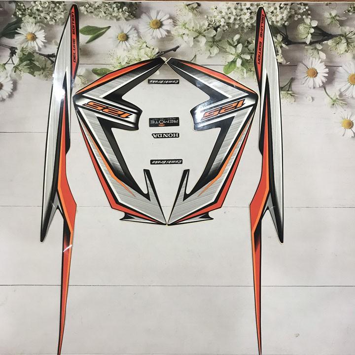 Bộ tem màu Cam Đen dán xe máy Airblade 125 đời 2013-2014 - TKA801