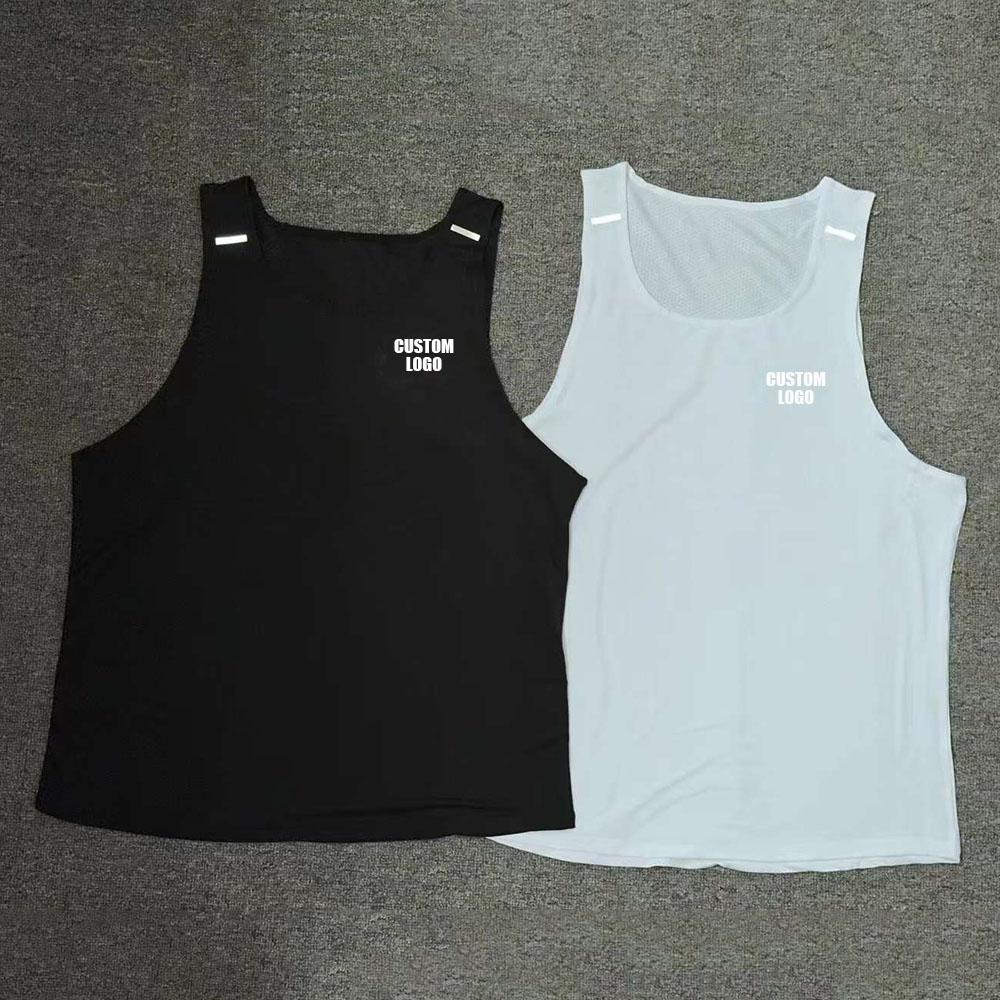 Đàn ông thời trang chạy marathon singlets không tay áo không tay Color: White Size: 2XL