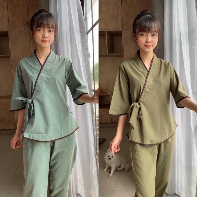 Đồ đi chùa cột dây trơn thời trang đơn giản cho nữ bigsize 75kg