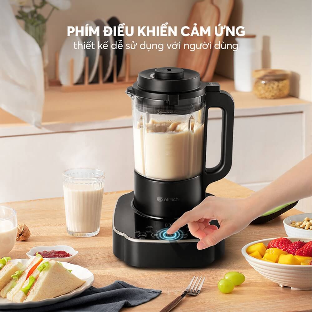Máy làm sữa hạt Elmich CBE 3904 OL, công suất 800W, 7 chế độ nấu được thiết lập sẵn, lưỡi dao 3 tầng 8 cánh giúp xay nhuyễn - Hàng chính hãng