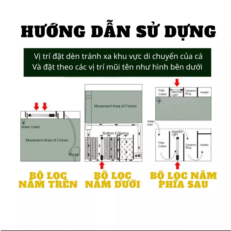 Đèn UV hồ cá , đèn UV bể cá diệt tảo, nấm có hại
