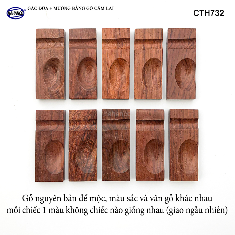 Gác Đũa Thìa Gỗ Trắc /Cẩm 2 Trong 1 Tiện Dụng - Decor Bàn Ăn - CTH732