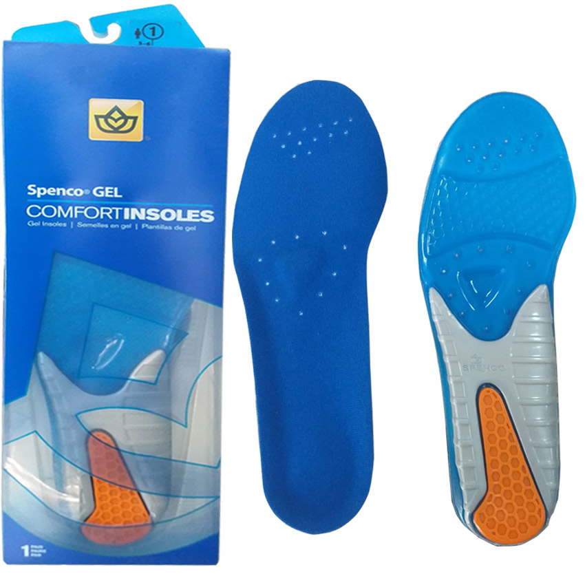 Miếng lót giày hỗ trợ đau gót Spenco Gel Comfort - Mỹ, size 1, xanh nước biển, mang lại sự thoải mái suốt ngày dài cho đôi chân