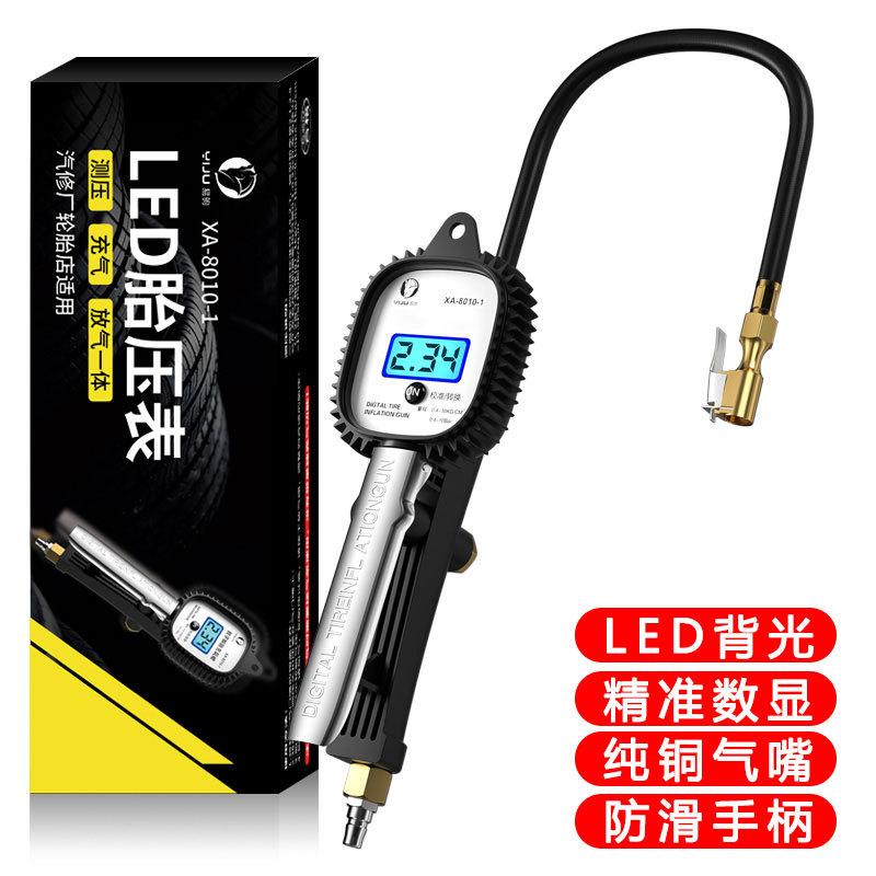 Đồng hồ đo áp suất lốp độ chính xác cao phong vũ biểu mới nhất với màn hình đếm áp suất lốp ô tô đầu bơm hơi cộng với vòi bơm súng hơi