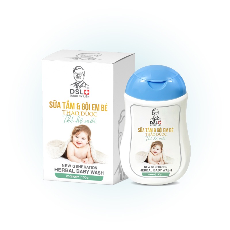 Sữa tắm &amp; gội em bé thảo dược (150g), ngừa mụn, rôm sảy, hăm tã, dưỡng ẩm