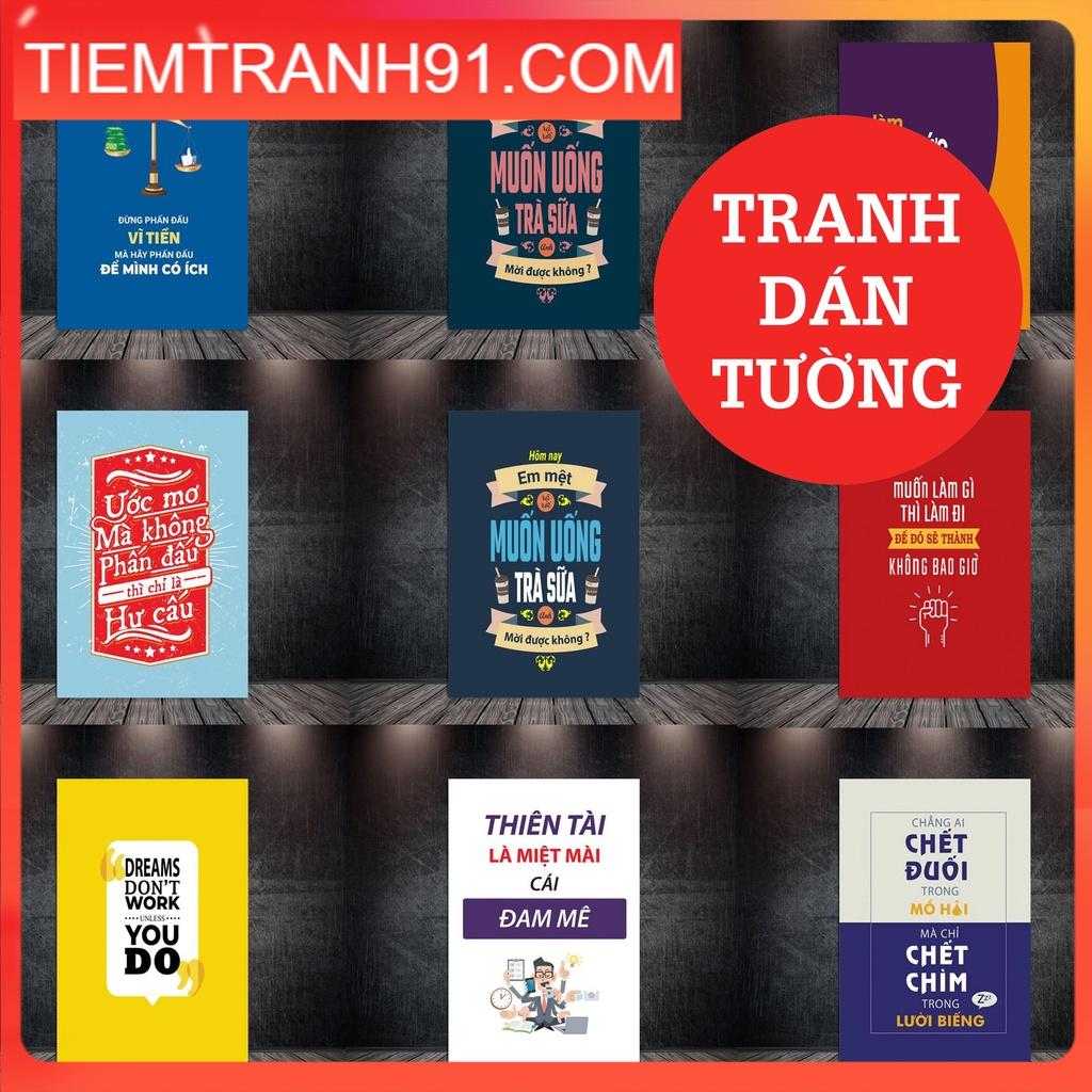 Tranh treo tường văn phòng làm việc, tranh dán tiện lợi, siêu nhẹ, dễ dàng lắp đặt