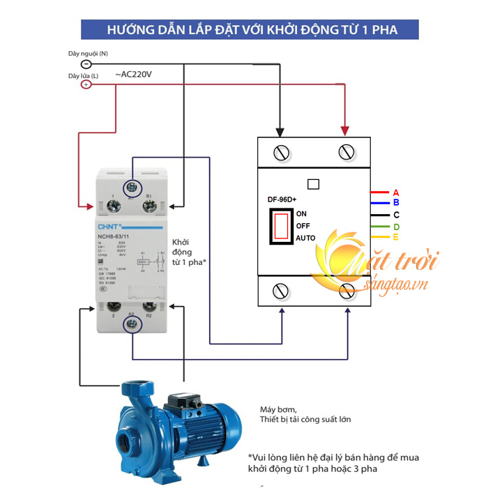 Công tắc cảm biến bơm nước tự động DF-96D+ 20A