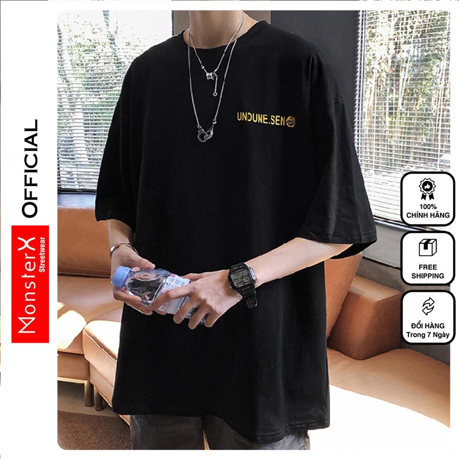 Áo thun unisex MonsterX CHUỘT phông tay lỡ nam nữ form rộng Oversize 3 màu