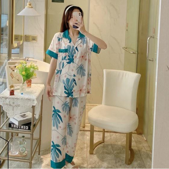 Đồ Mặc Nhà - Đồ Bộ Nữ Áo Ngắn Quần Dài Chất Đũi Lụa Cao Cấp Sang Chảnh CDDP02