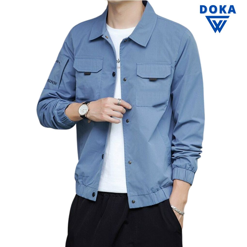Áo khoác kaki nam 2 lớp kiểu Hàn Quốc đơn giản cao cấp phong cách thời trang Doka PSK19