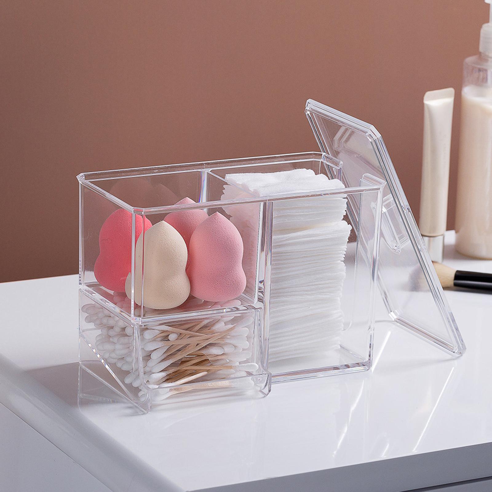 Holder, Vanity Organizers Swab Balls Box Container Tool Dispenser with Lid for Storage