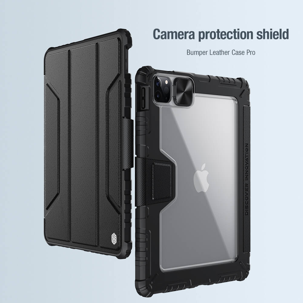 Bao da cho iPad Air 6 M2 11 inch 2024, iPad Air 6 M2 13 inch 2024 hiệu Nillkin Bumper Leather cover case Pro bảo vệ Camera, chống sốc, có khe để bút cao cấp - Hàng chính hãng